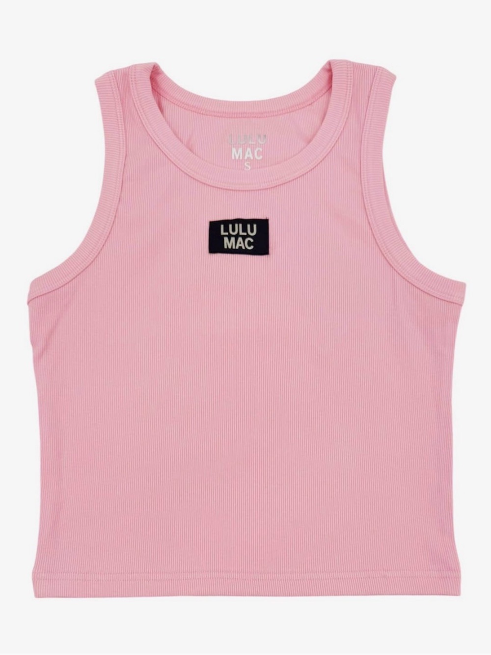 Lulu Mac Women’s Fitted Pink Ribbed Tank Top